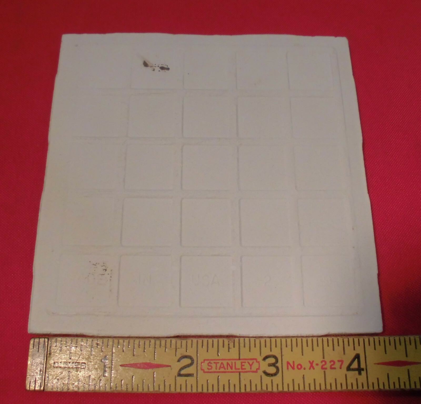 1 pc. *Pearl-Off White* Ceramic Tile 4-1/4″ Crystal Glazed by Huntington Co. NEW