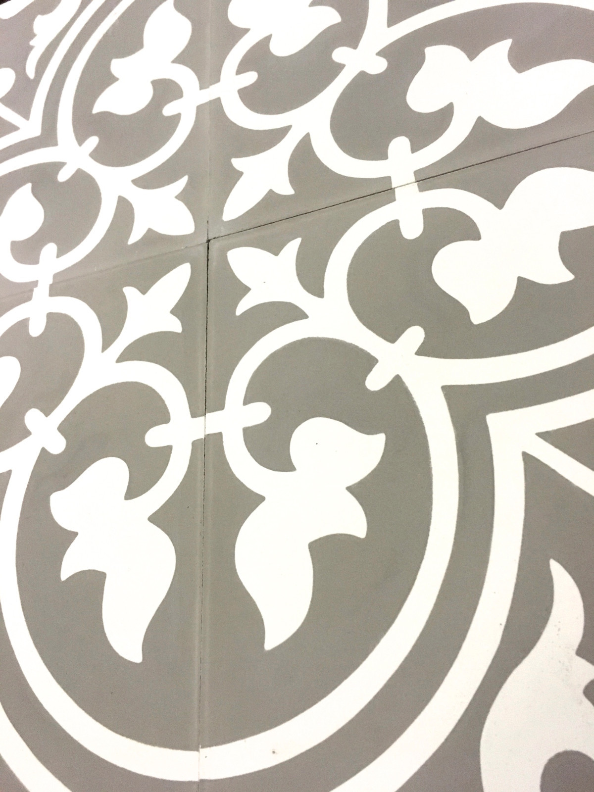 Flora Encaustic Soft Gray White 8×8 Honed Finish Cement Wall Tile Floor
