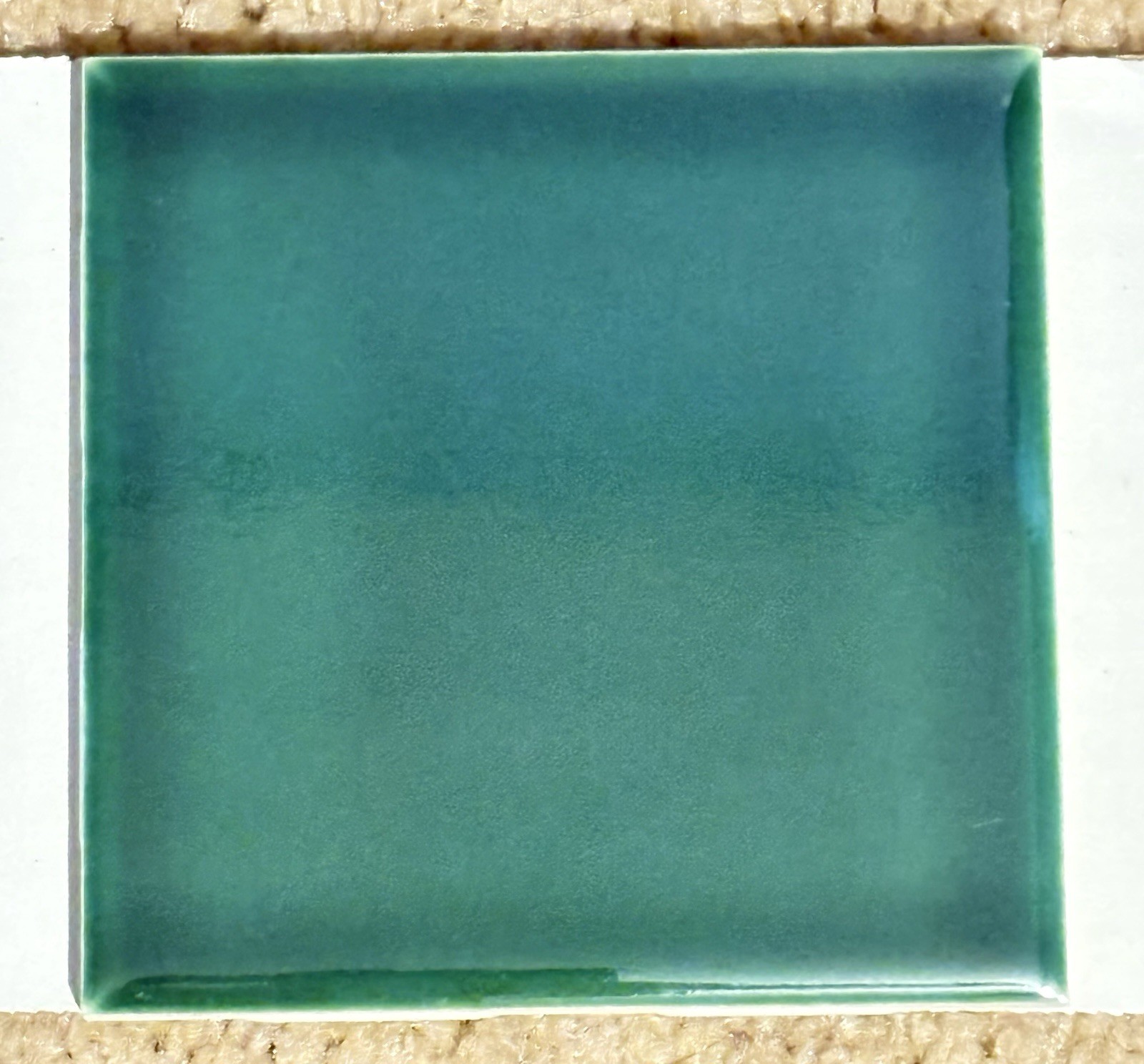 1 Wall Tile- Vintage Huntington USA Ceramic 4-1/4” Sq. Hunter Green – Gloss