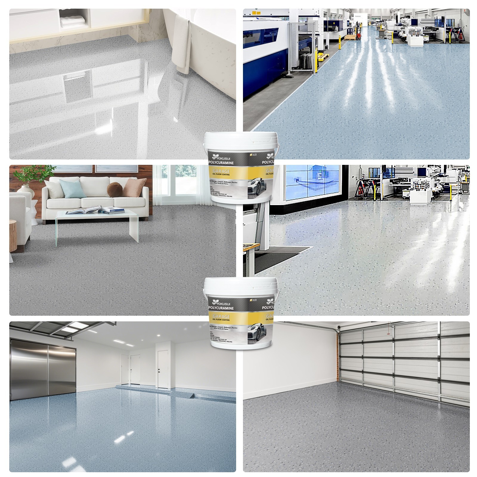 Epoxy Colored Sand Floor Paint 2.82Gal Self-Leveling Non-Slip Waterproof