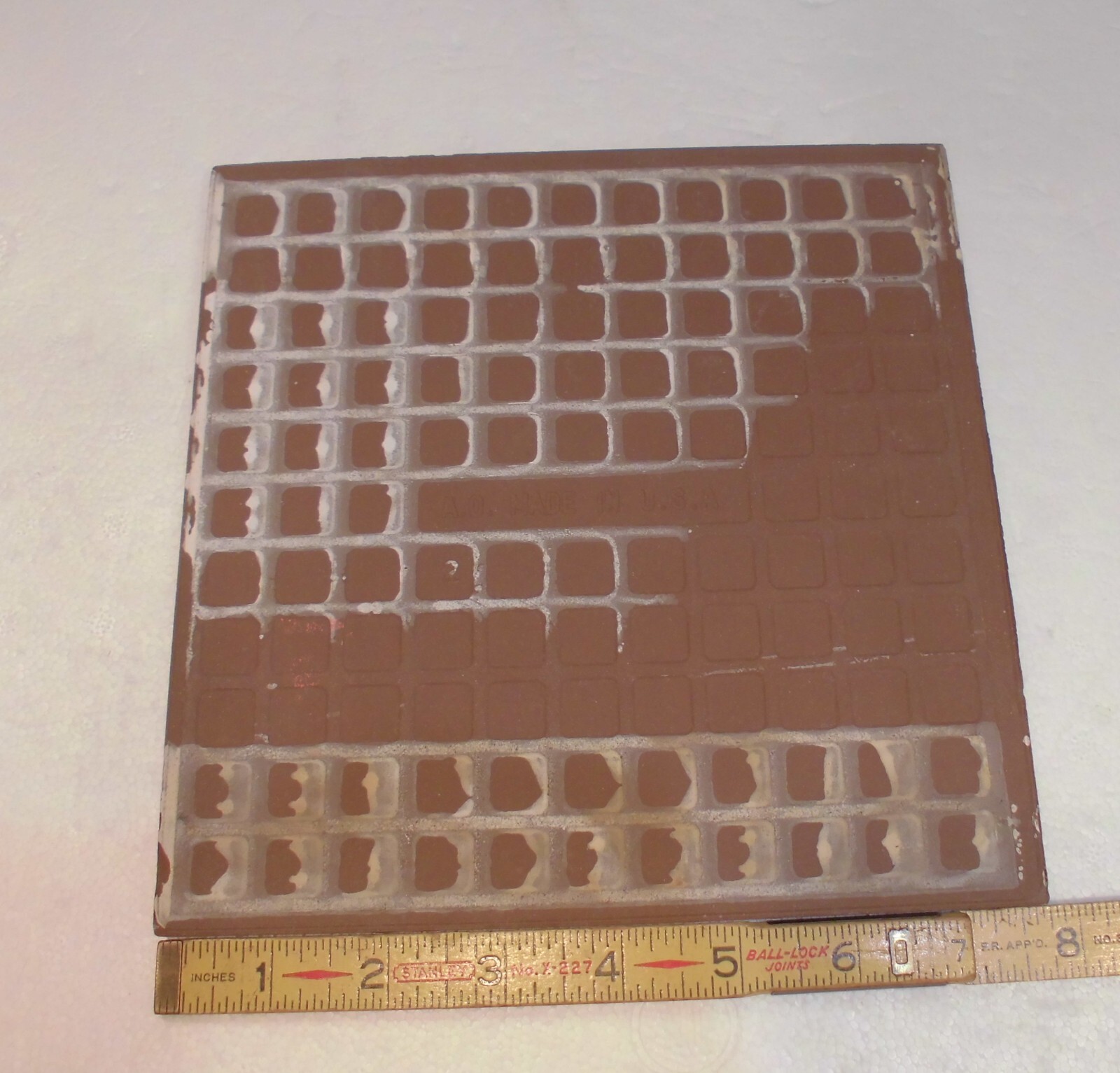 1 pc. Maroon-Wild Rose: 8″ Ceramic Floor Tile by American Olean, Speckled, New