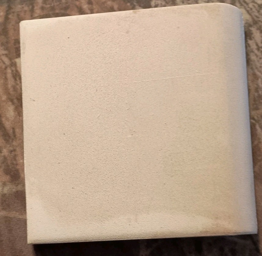 1 Cove Base Ceramic Radius Tile USA 4-1/4″ Gloss White Vtg Mid Century Rare NOS