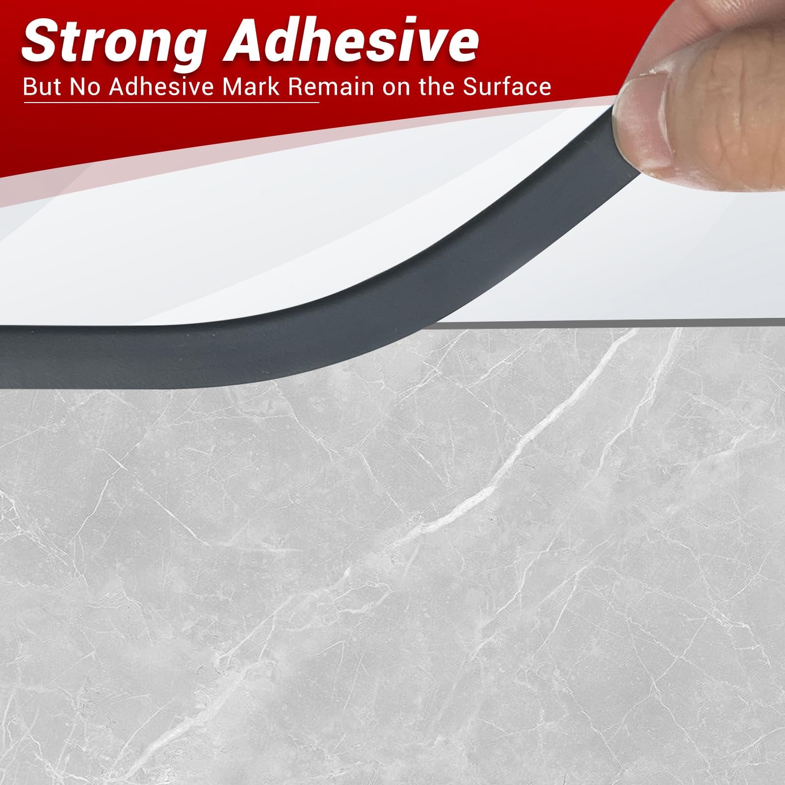 Rubber Edge Trim L-Shaped 90 Degree Peel & Stick Black 20Ft EPDM Material