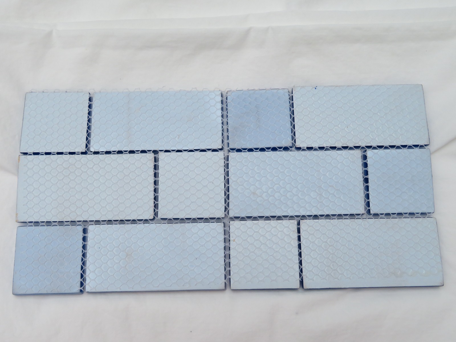 Tiles Iridescent Glass Weatherproof Sheet of 12″ x 6″ Wavy & Smooth Unused Blue