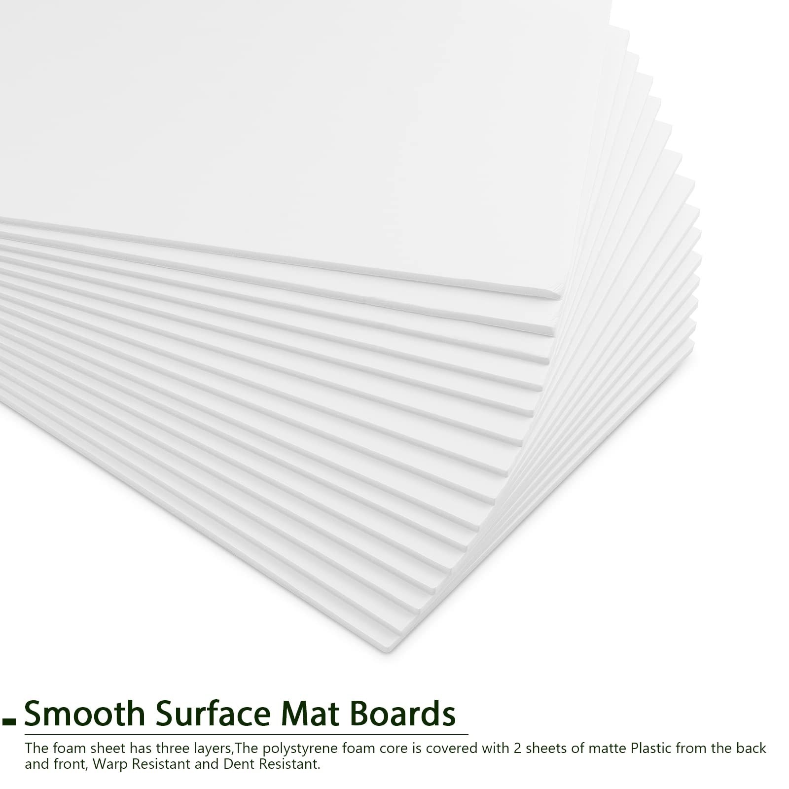 20 Pack White Foam Boards 12×16.5 inch, 3/16″ Thick Foam Core Board for Proje…