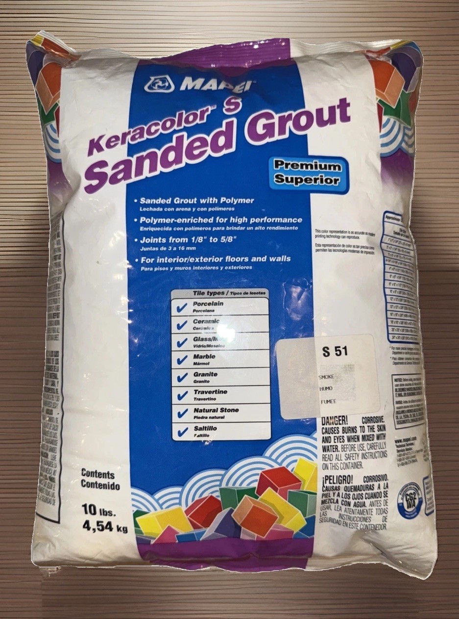 Mapei Sanded Grout Keracolor S 10 lb Pound Brand New Old Stock 51 Smoke (Grey)