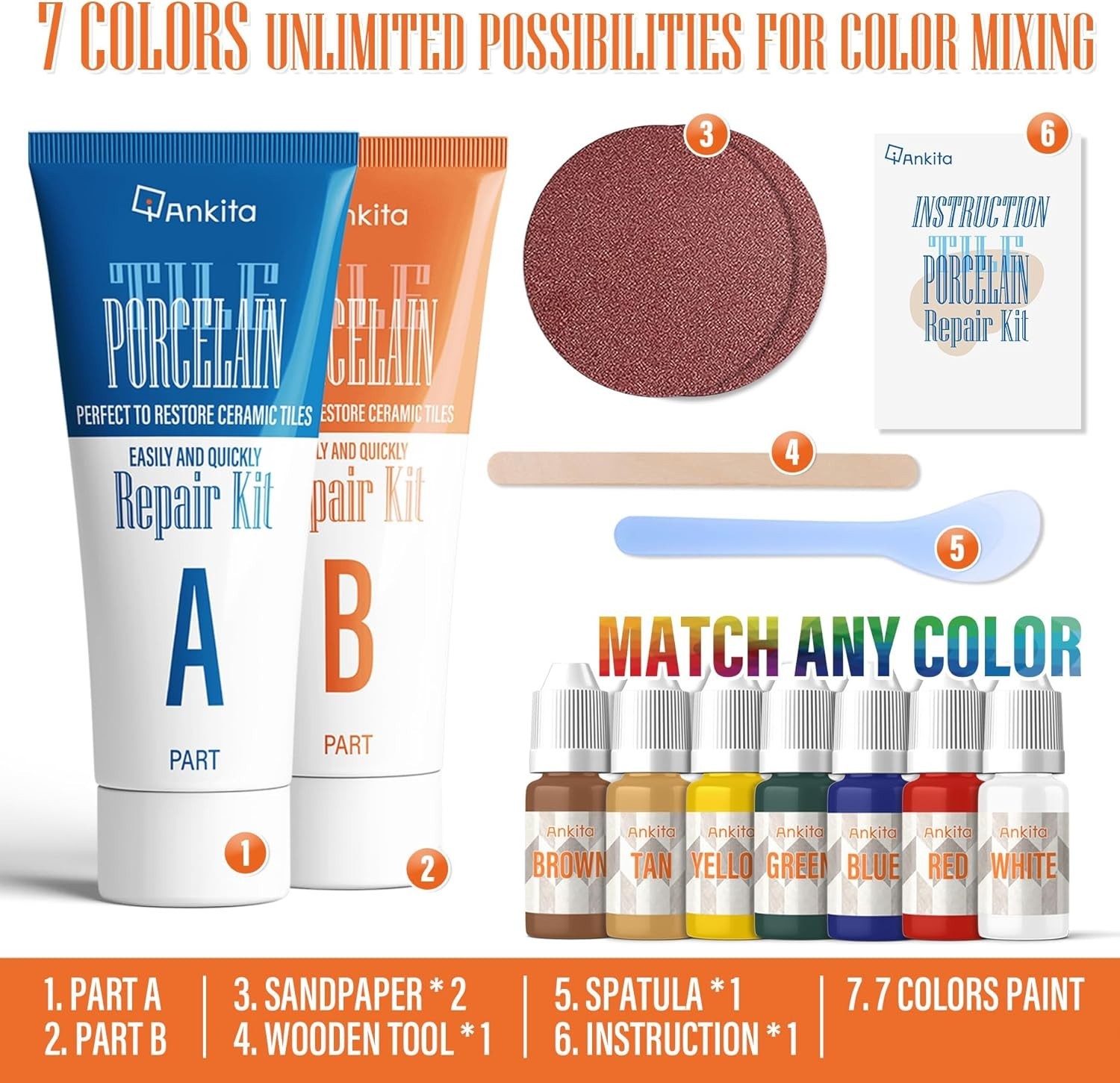 Floor Tile Crack Repair Filler – Ceramic & Porcelain