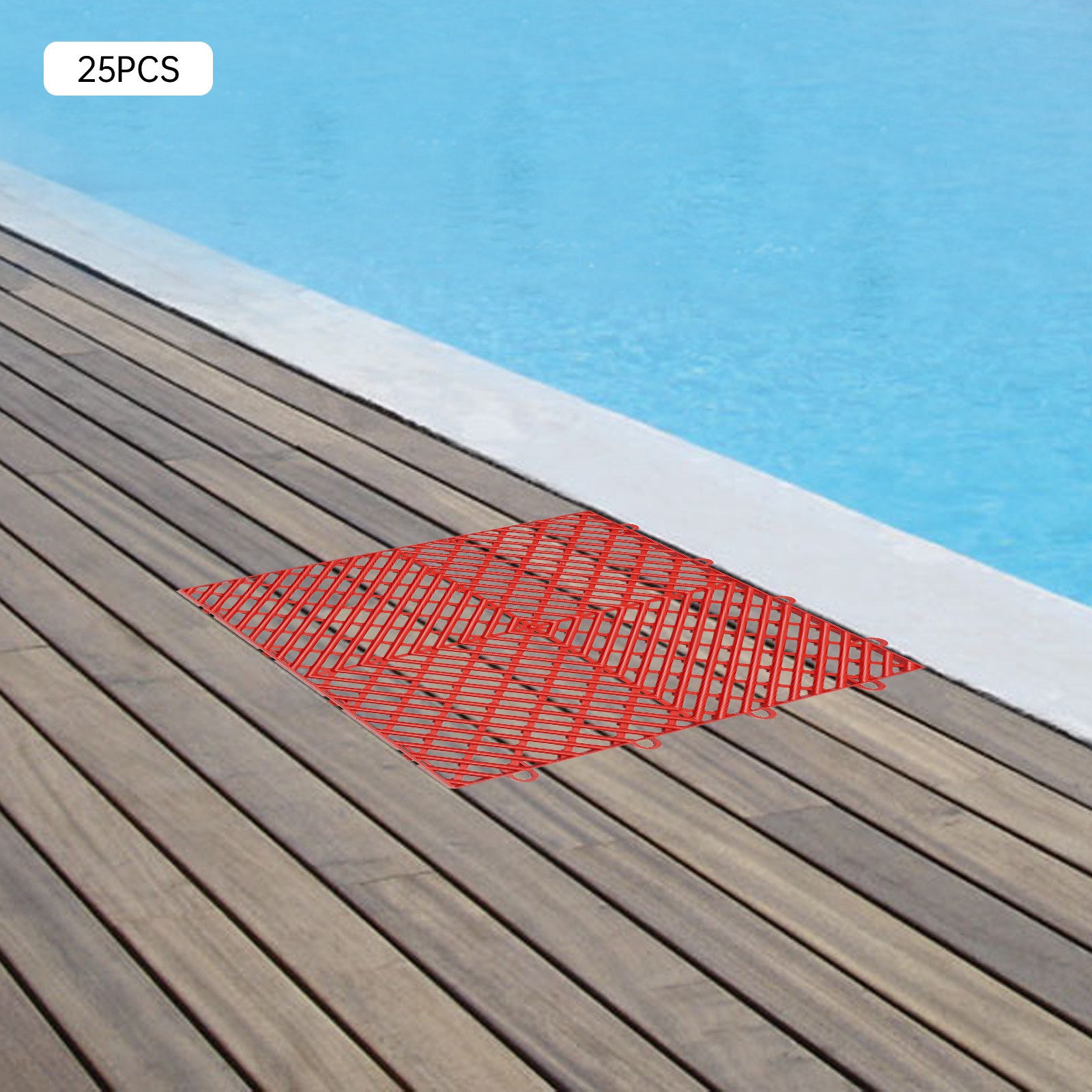 25PCS Interlocking Deck Tile Deck Flooring for Pool Bathroom Patio Garage