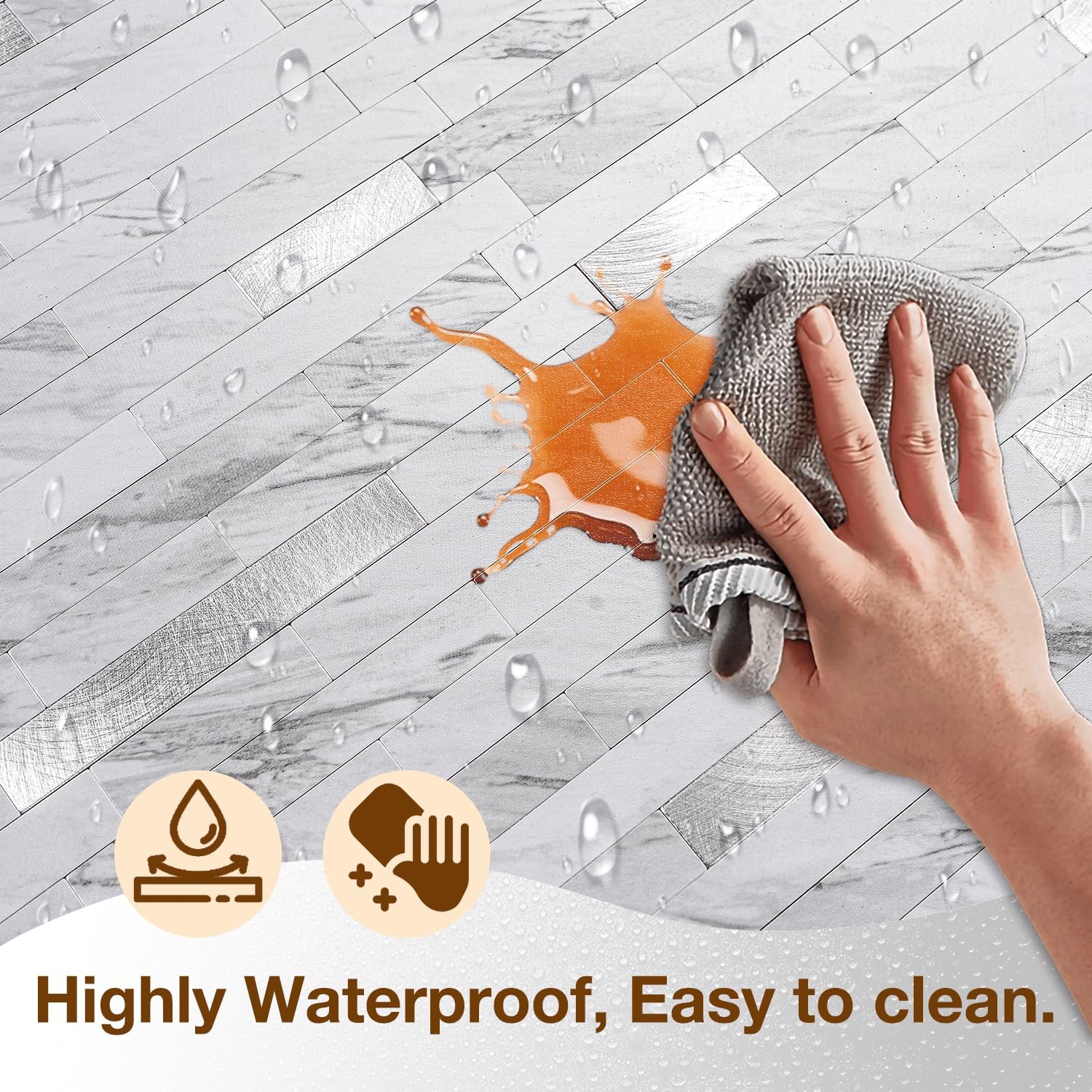 Peel and Stick Backsplash Tile Waterproof Removable PVC Wall Sticker 3D Faux …