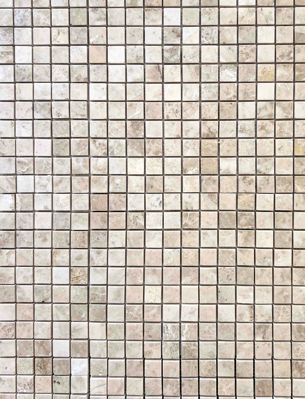 Emperador Light 1X1 Polished Marble Backsplash Straight Edge Wall Mosaic Tile