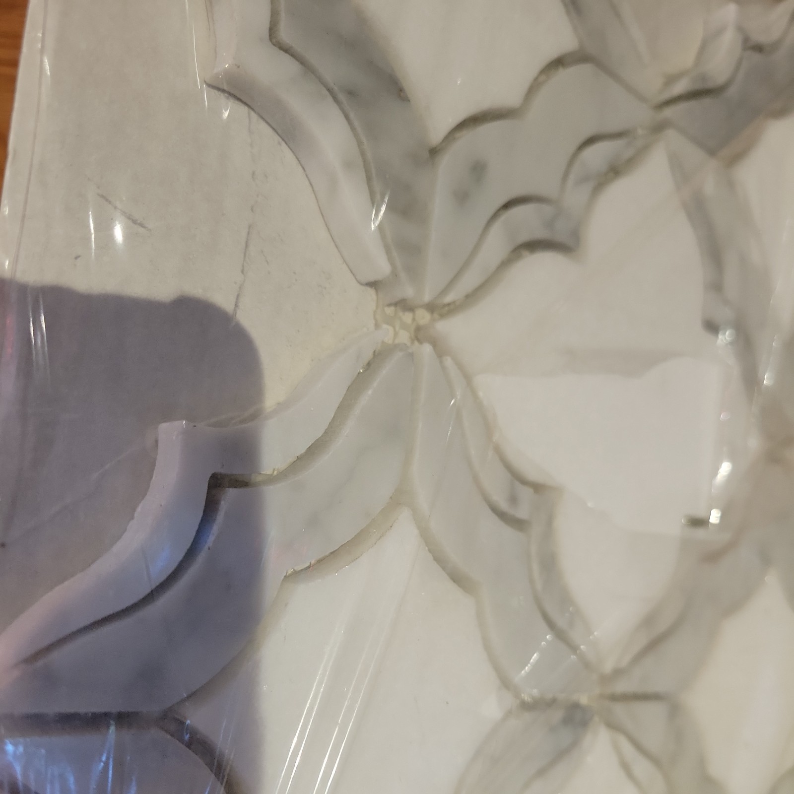 7 packs Boutique stone tiles White 10.15 in x 10.15 in natural stone tiles