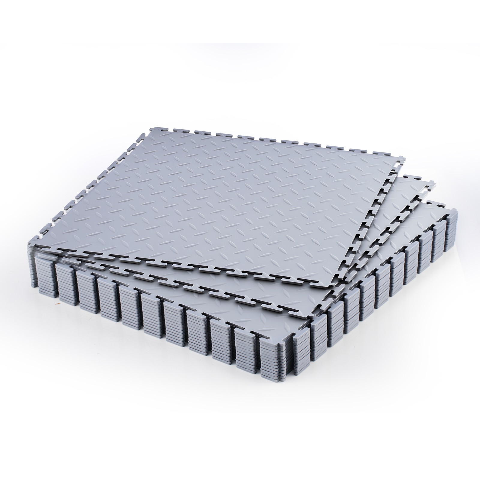 VEVOR Garage Floor Tiles Interlocking 16 Pack 20.2×20.2×0.2 in PVC Light Gray