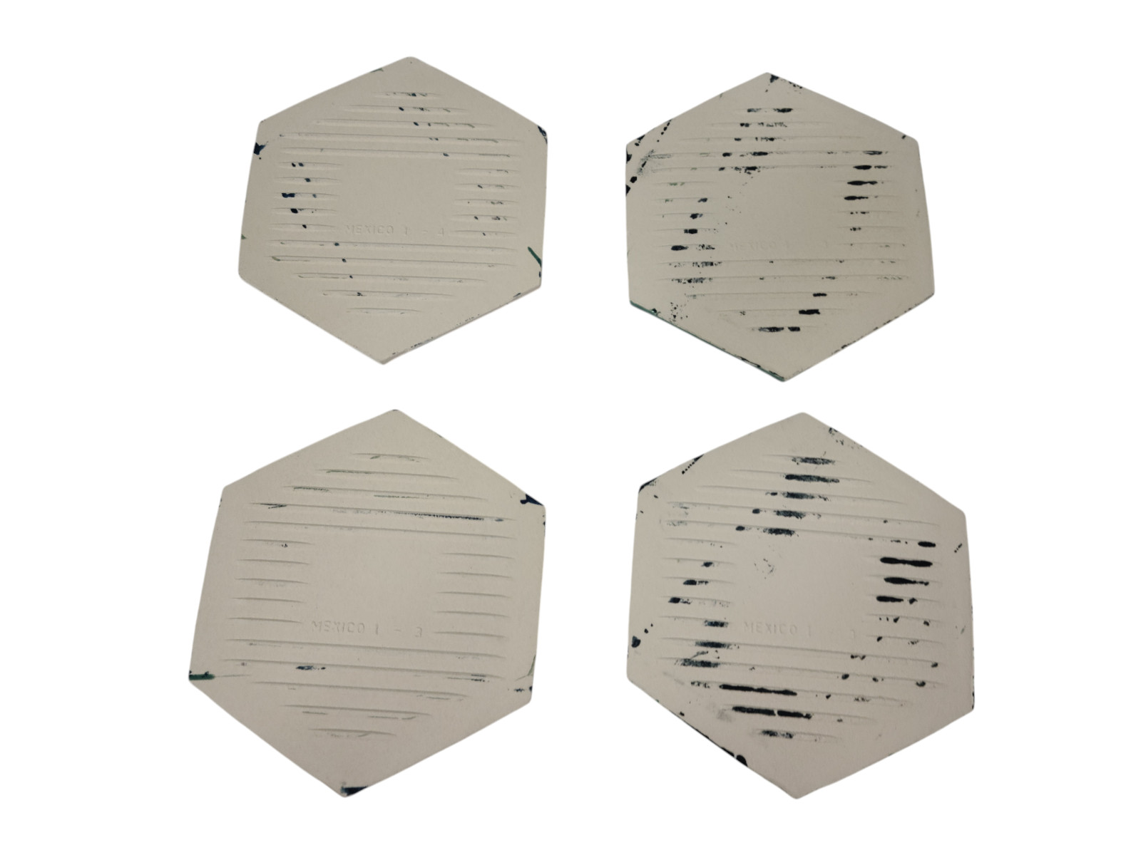 Green Ceramic Tile Hexagon Subway Marble Mosaic Vintage Mid Century Modern Retro