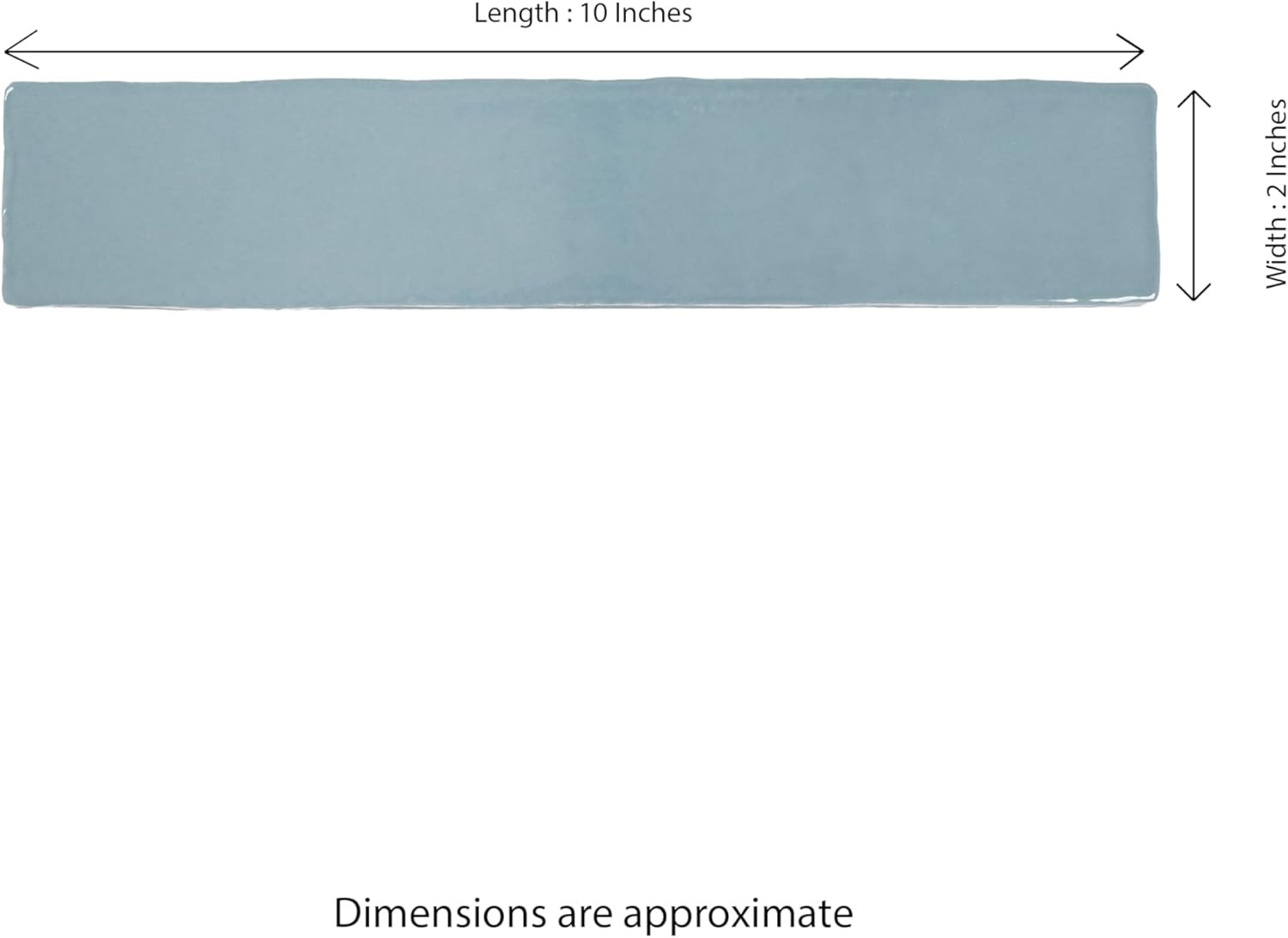 Crescentia Coastal Wave 2 In. X 10 In. Glossy Ceramic 3D Wall Tile for Bathroom,