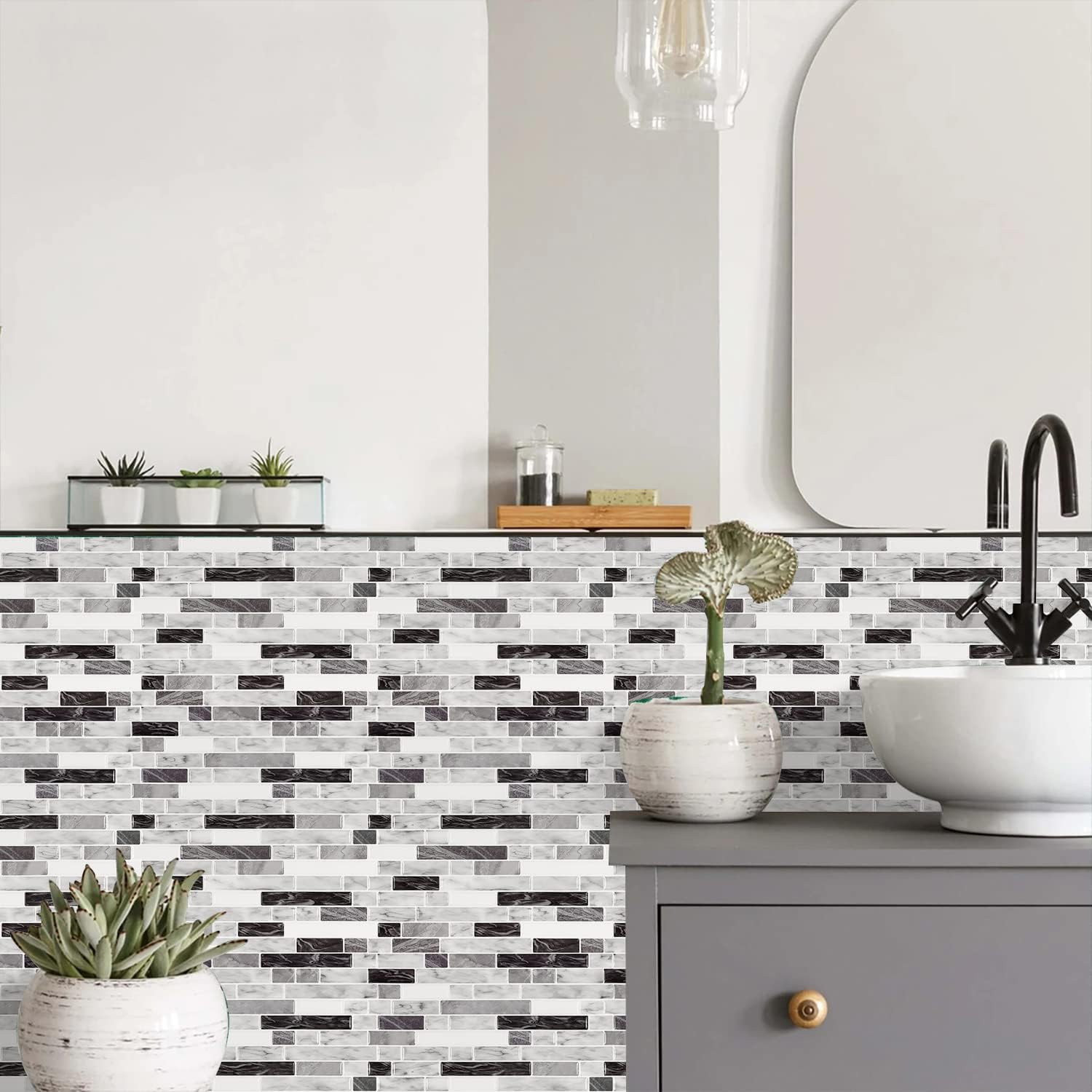 Thicker Design Peel and Stick Tile Backsplash, 12”×12”Stick on Backsplash for Ki