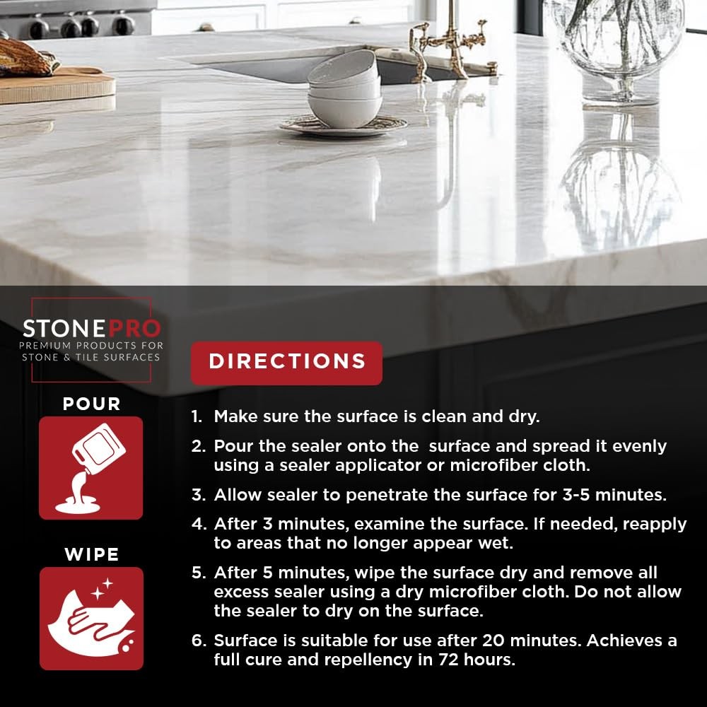 Stone Pro – Porous Pro Sealer (1 Pint – 16 Fl Oz) (for Sealing Travertine, Limes