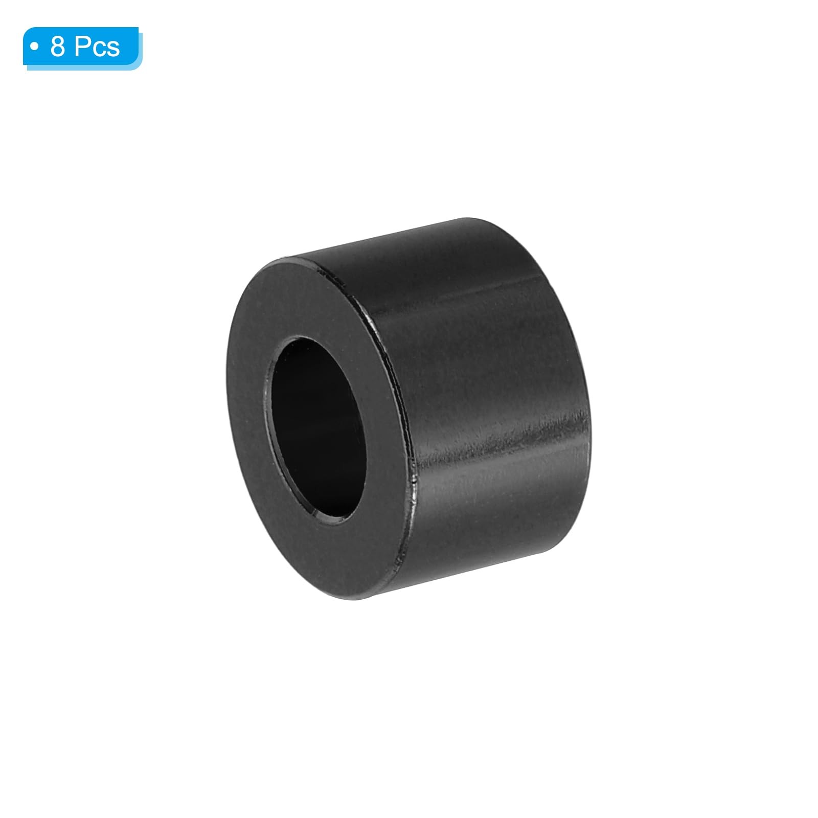 PATIKIL M8 Aluminum Spacer, 8 Pcs Metal 8.2mm ID x 16mm OD x 10mm L, Black