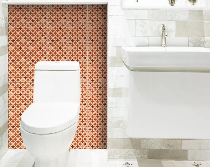 HomeRoots 399997 6 x 6 in. Terra Cotta Red Tango Peel & Stick Tiles