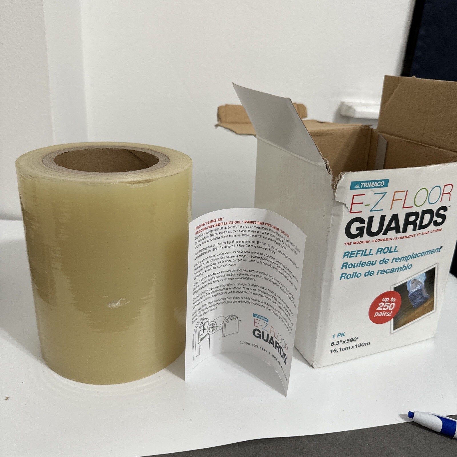 Trimaco E-Z Floor Guards #54716 Refill Film Roll Shoe Covers 250 Pairs