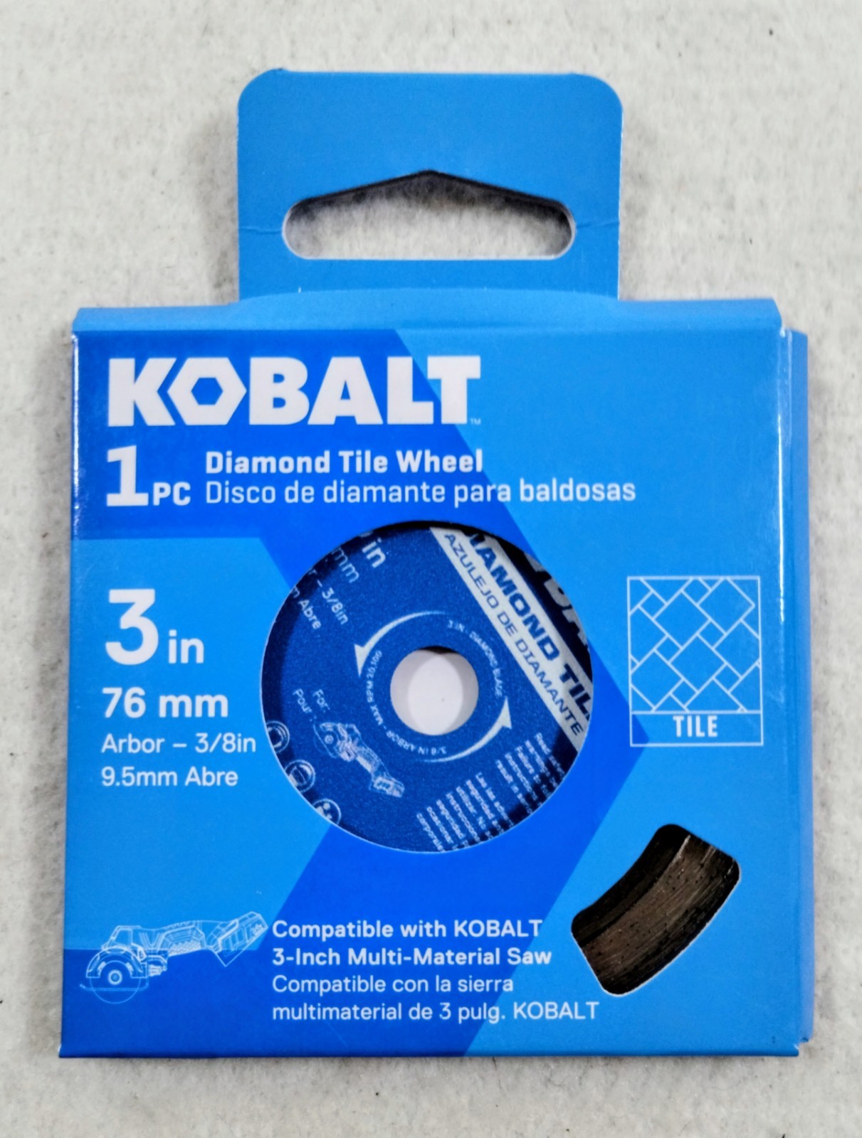 Kobalt 3″ Diamond Tile Wheel Arbor 3/8″ KTW 224-03 #5662298 Brand New