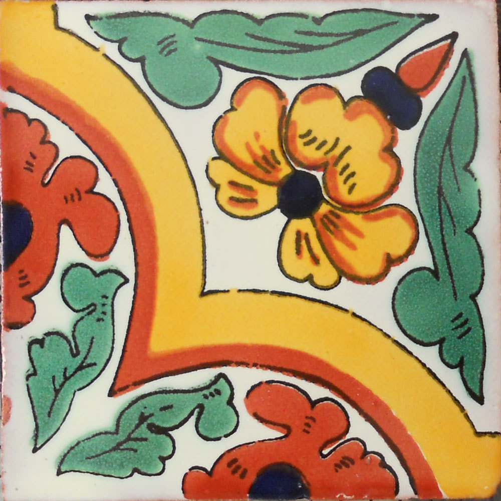 9 MEXICAN TILES WALL OR FLOOR USE TALAVERA MEXICO CERAMIC HANDMADE POTTERY C#052