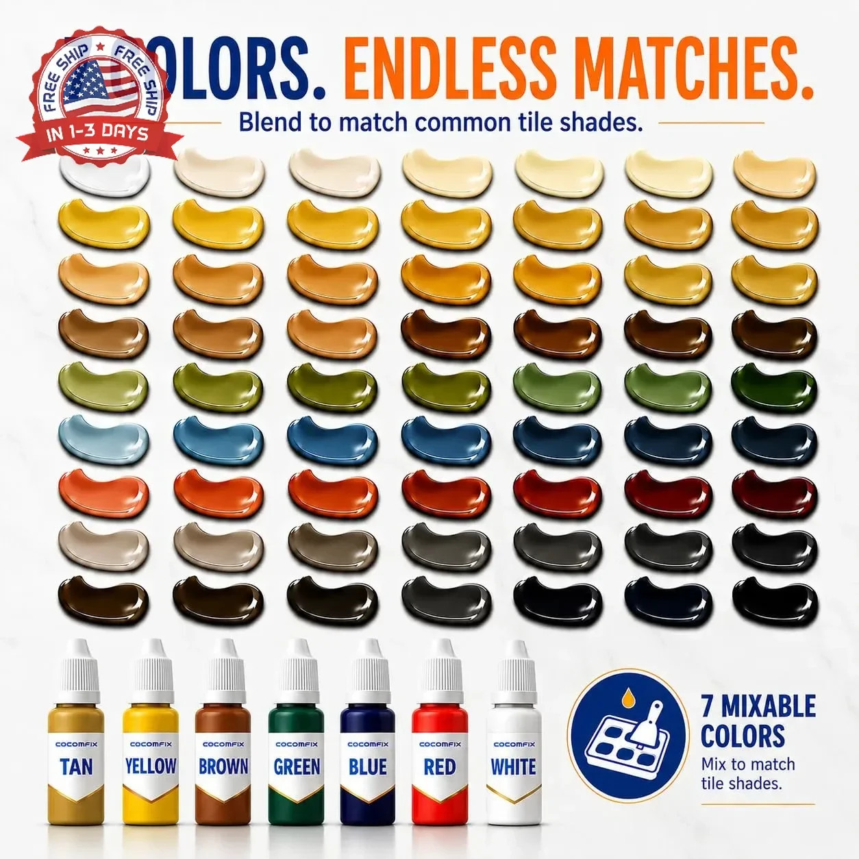 Tile Repair Kit, Ceramic Tile Chips & Cracks Repair Kit(Color Match), Porcelain