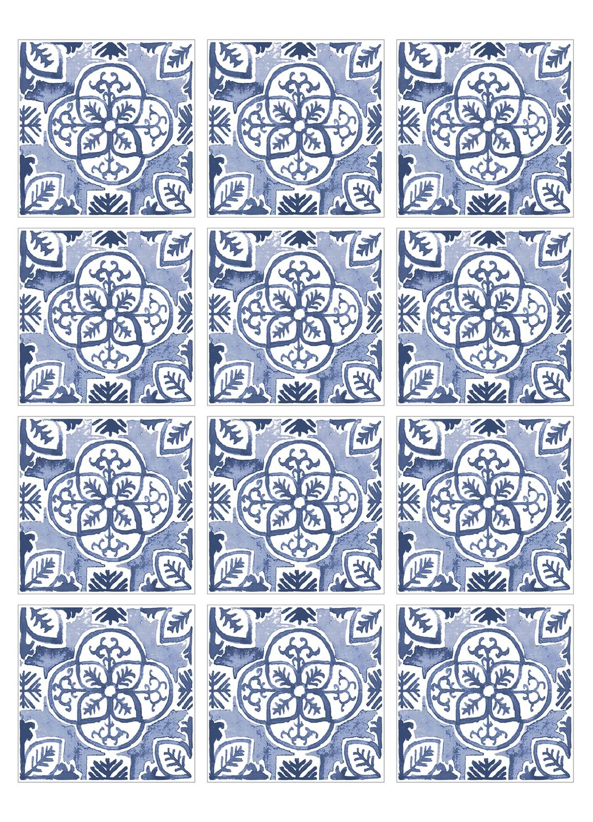 WallPops, Caeli Peel & Stick Wall Tiles, Blue, Peel and Stick Floor Tile, Geo…