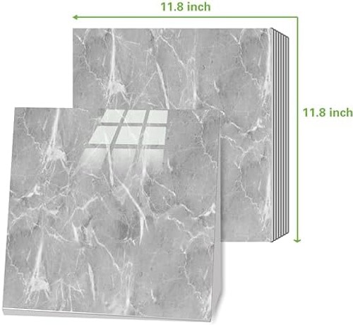 10-Sheet Peel and Stick Backsplash Marble Look 12″X12″ Self Adhesive Wall Til…