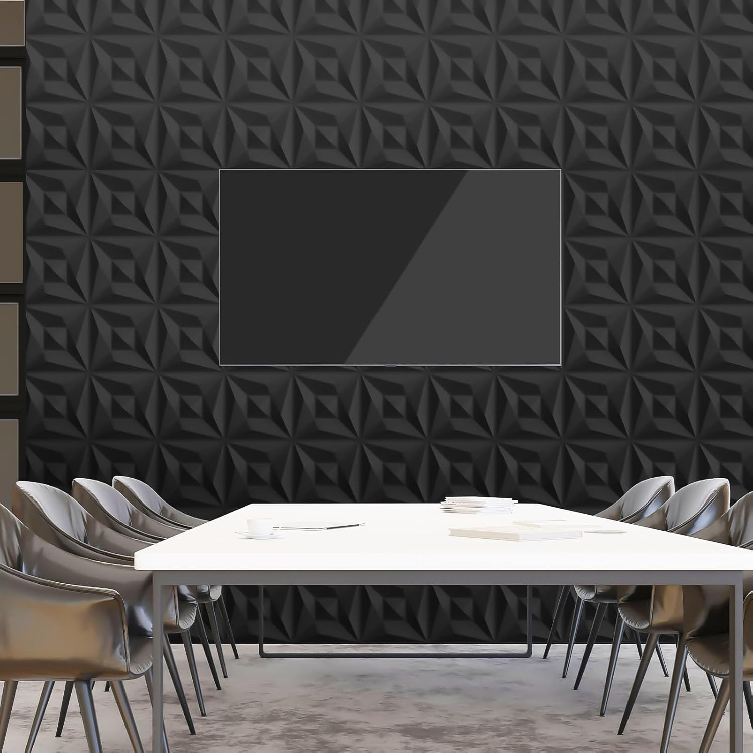 40 PCS 3D Wall Panels for Interior Wall Décor Black 11.8″*11.8″ Covering Panels,