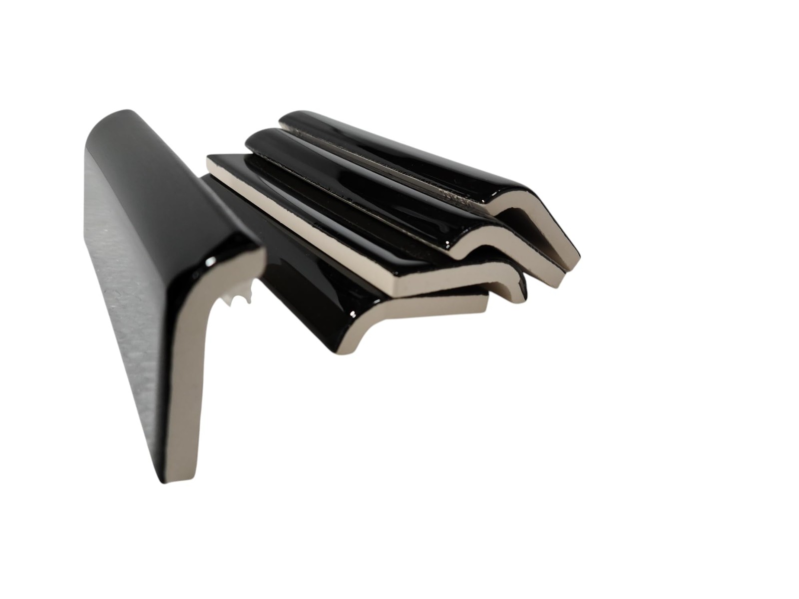 Black 2 x 6 in Ceramic Tile Bullnose Mud Cap Trim Edge 2×6 inch Mudcap American