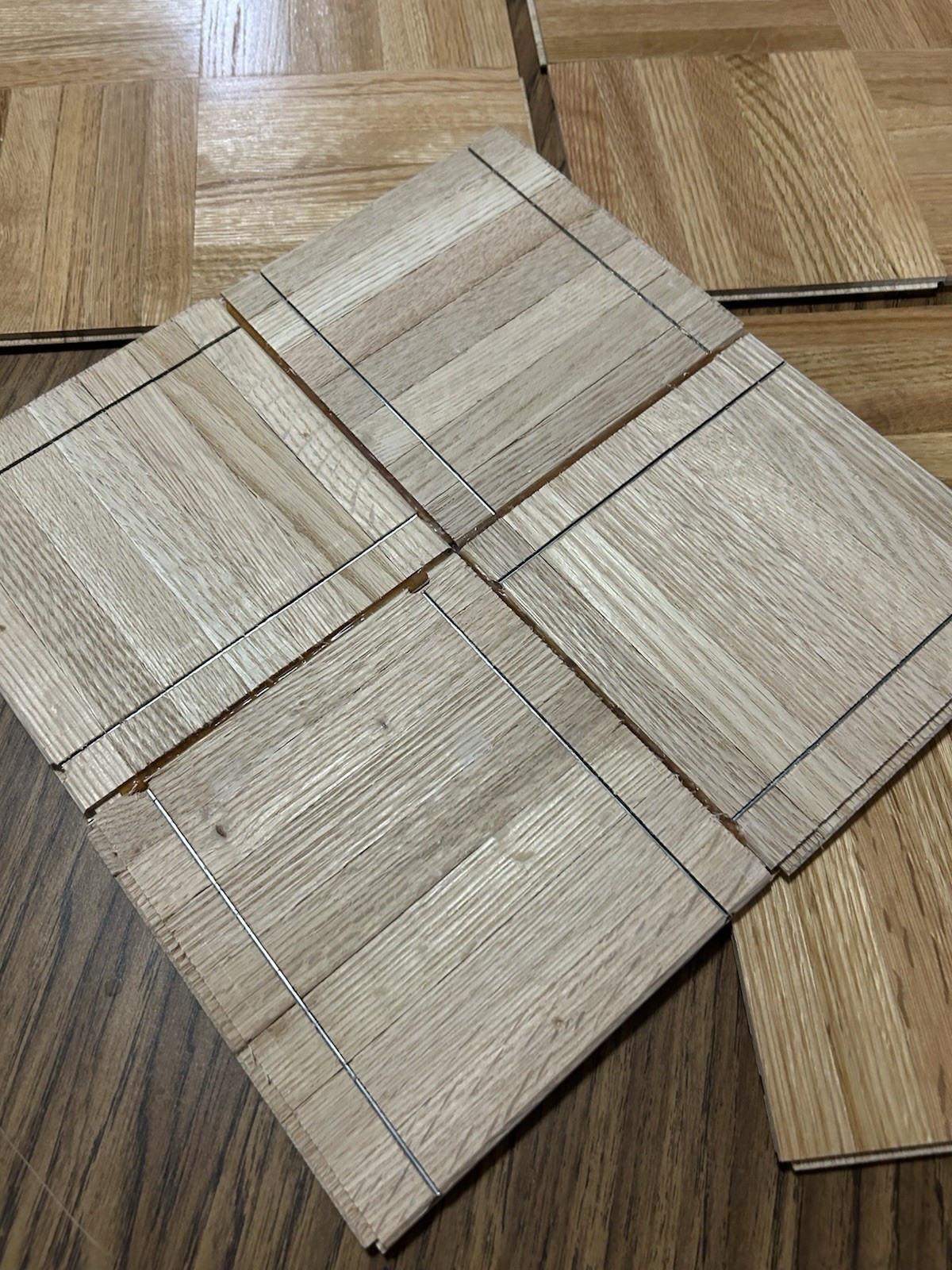 10 Parquet Floor Tiles Oak Natural Canadian 30cm x 30cm NEW!