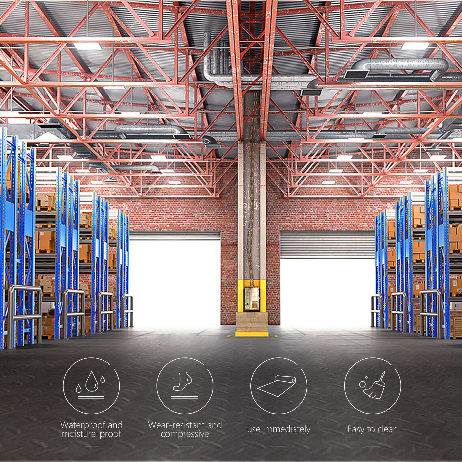 Garage Flooring Mat Roll Trailer Floor Covering Flooring Raised Anti-Slip Mat