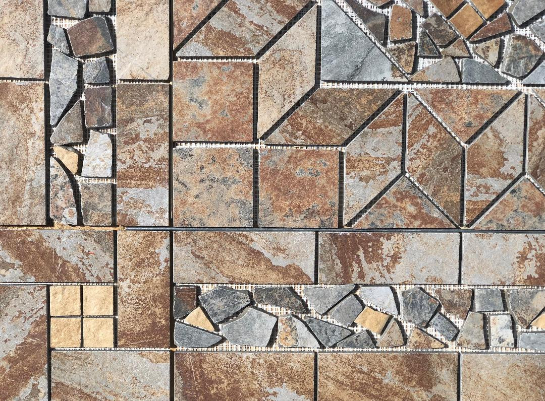 36″ x 36″ Tile Medallion Mosaic Mural – Home Depot Slate look tile series