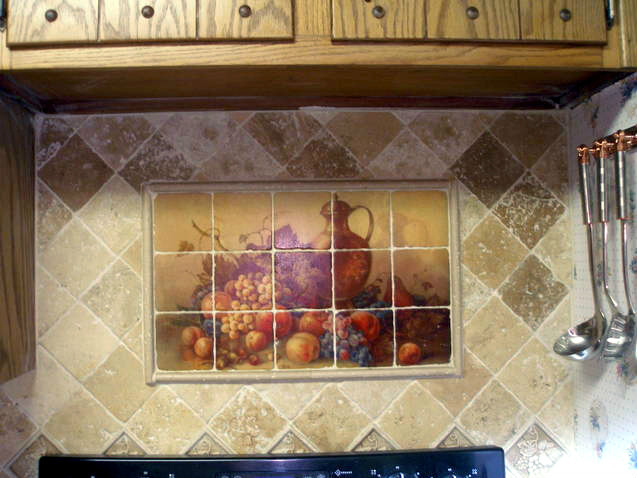36 x 24 Art Corrado Pila Mural Ceramic Grape Backsplash Tile #337