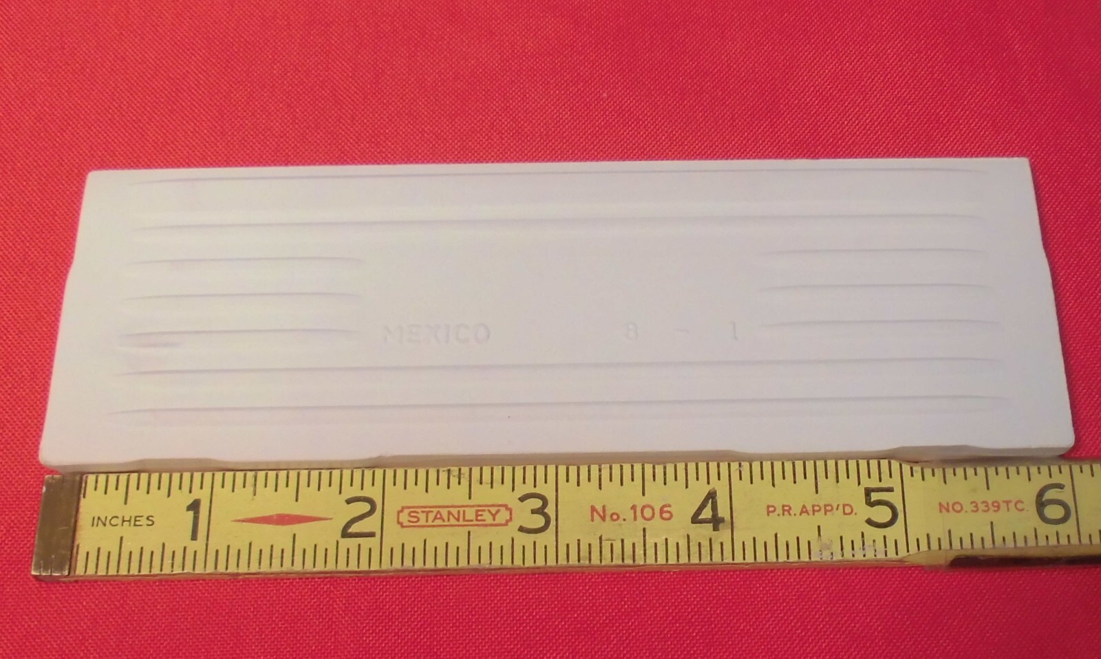 1 pc. *PEACH COLOR* Ceramic Bullnose Tile 2” X 6” By American Olean, NEW STOCK