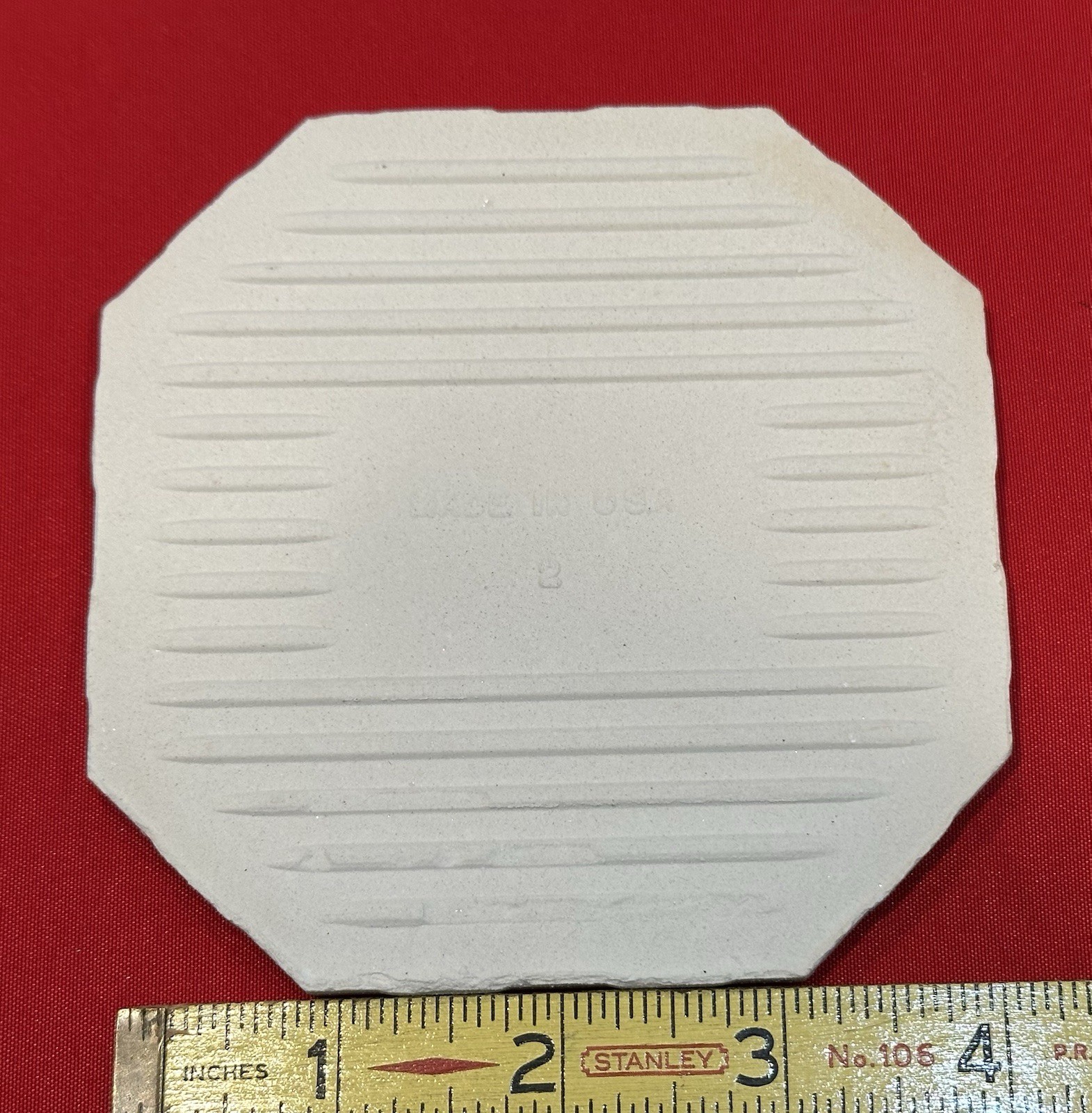 1 pc. Off-White Octagon Ceramic Tile: 4-1/4″ Crystal Glazed by Monarch Co. NEW