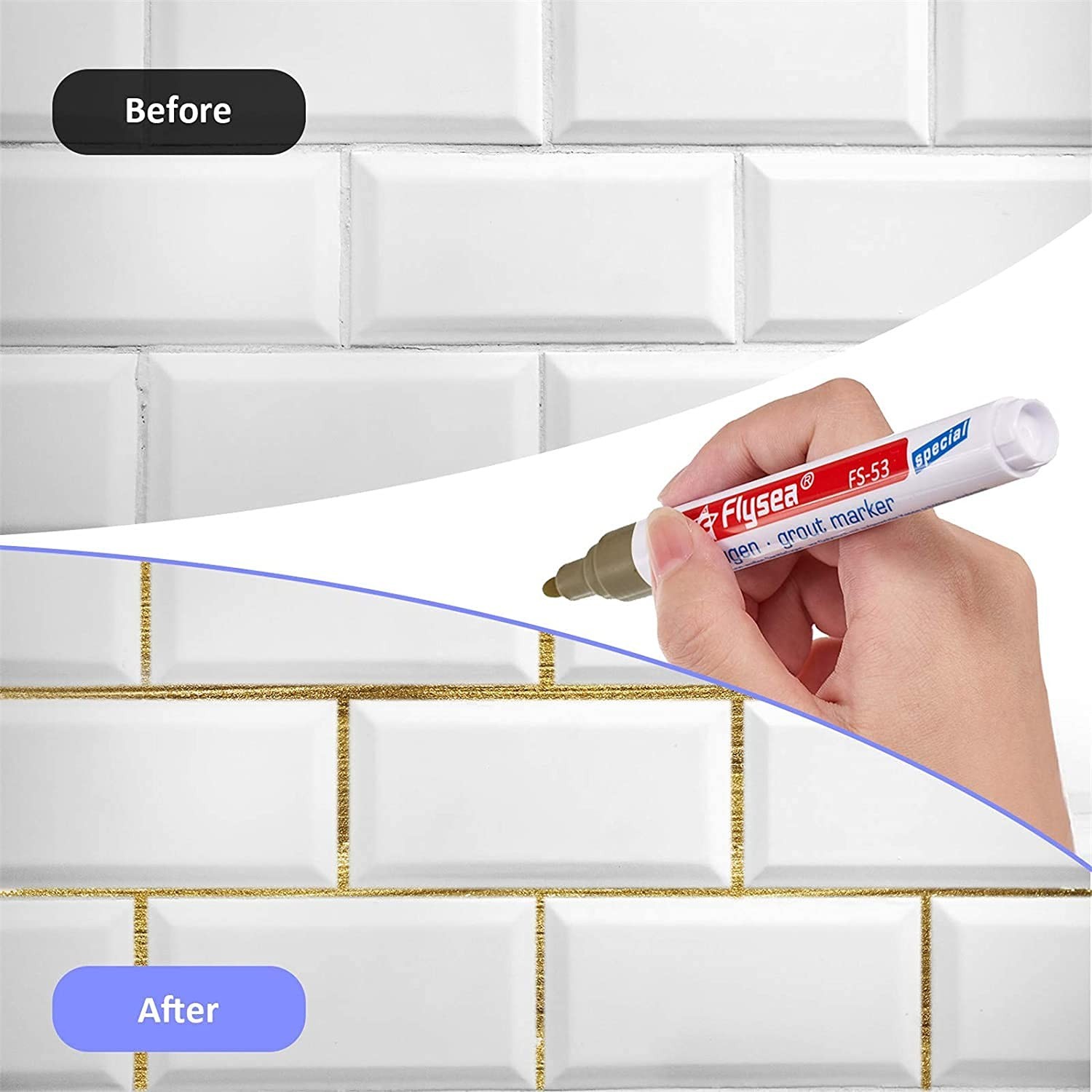 10-Piece Waterproof Tile Repair Pen Set – Restore and Beautify Tiles Easily