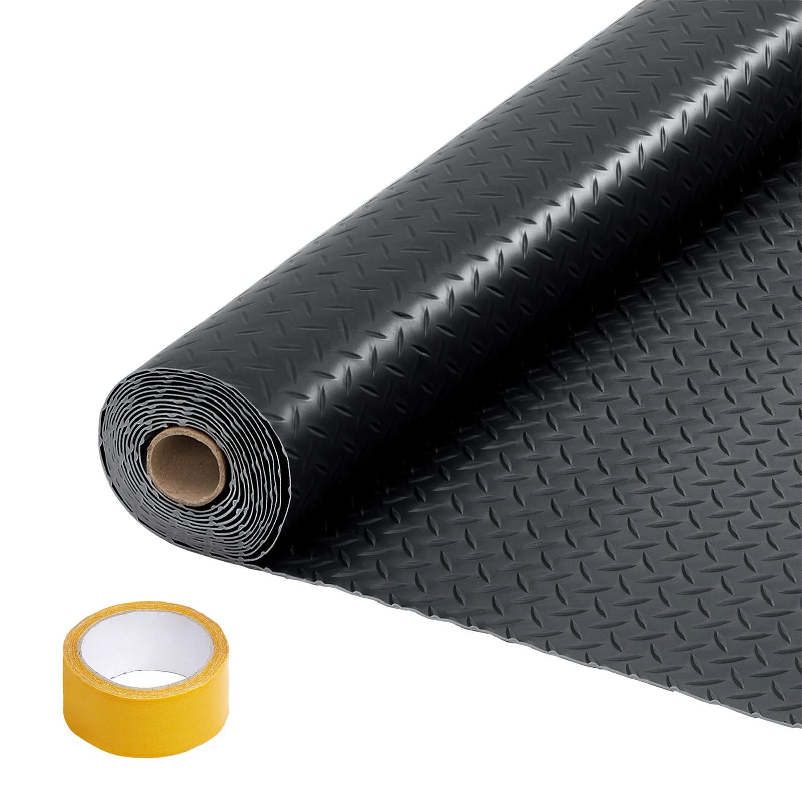 7.5×25 FT Garage Floor Mat, 2mm Thickened PVC Diamond Plate Garage Flooring Roll
