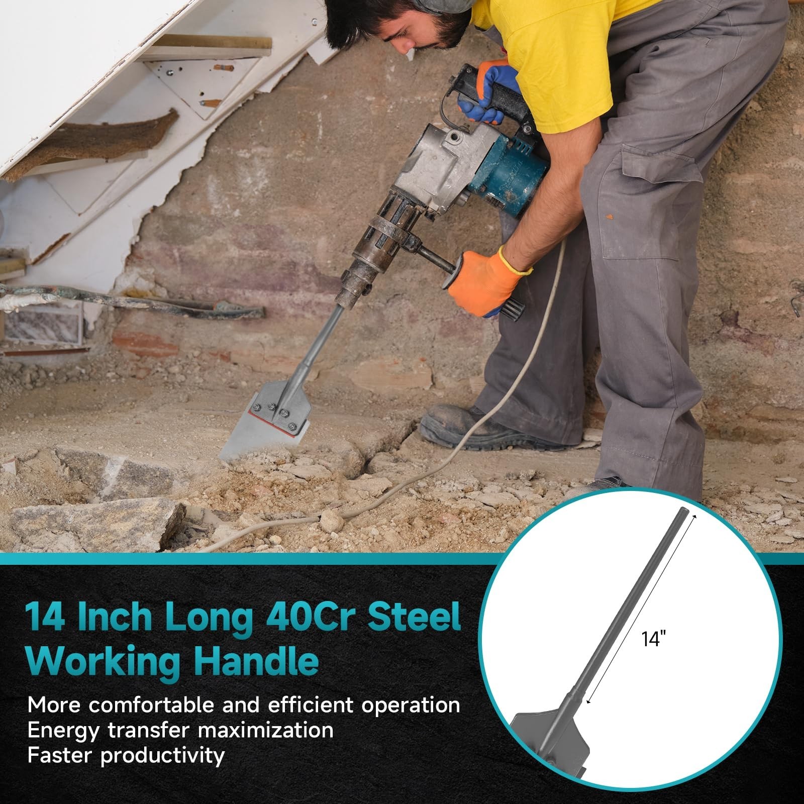 SDS-Max Shank 6 Inch Floor Scraper Chisel Bit – 6″ Wide Blade Scraper 25″ Lon…