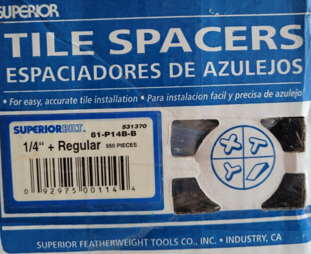 SUPERIOR FEATHERWEIGHT TOOLS CO WHITE SILICONE TILE SPACERS 550 PIECES