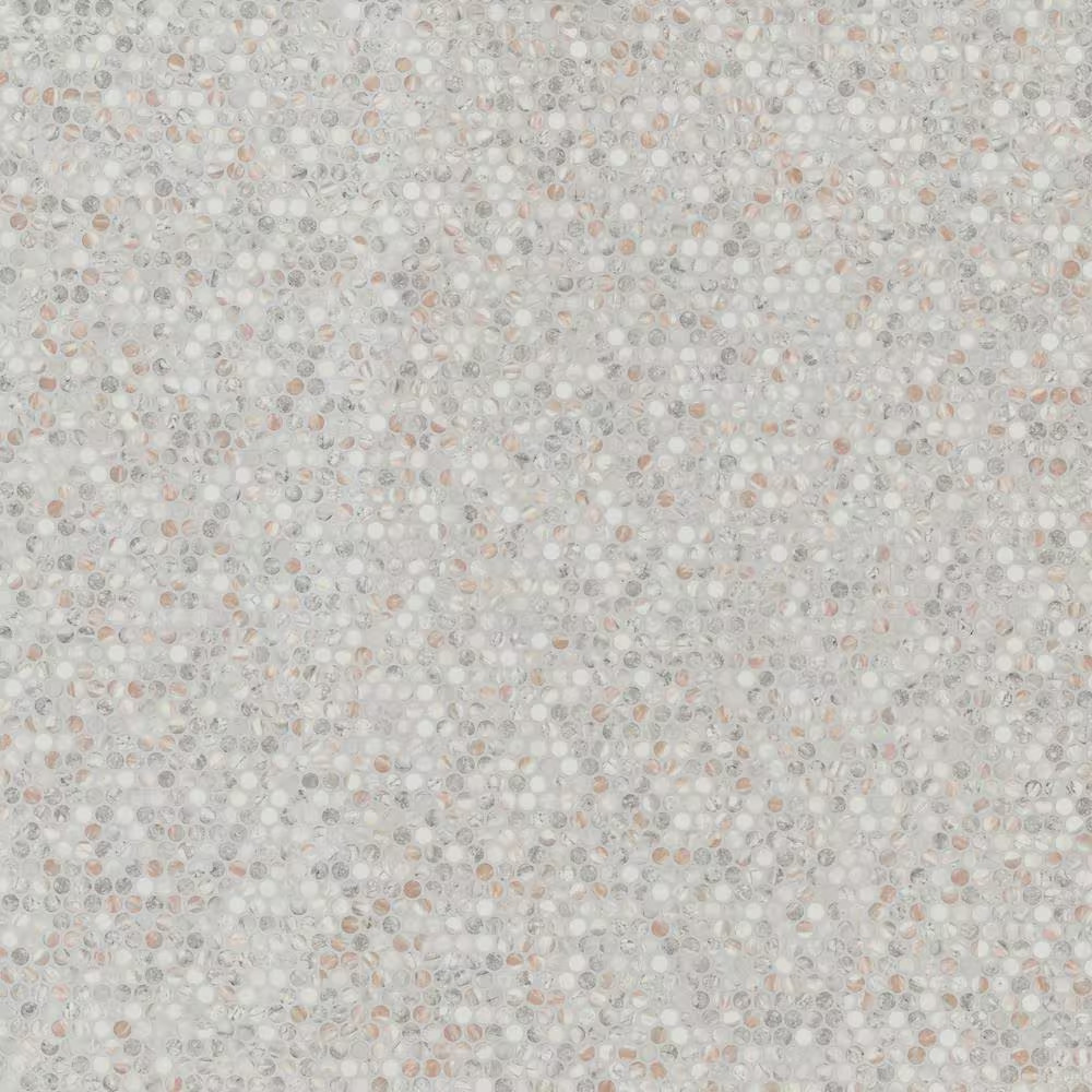 Briar Rosa Penny round 12 In. X 12 In. Glass Mesh-Mounted Mosaic Wall Tile (15 S