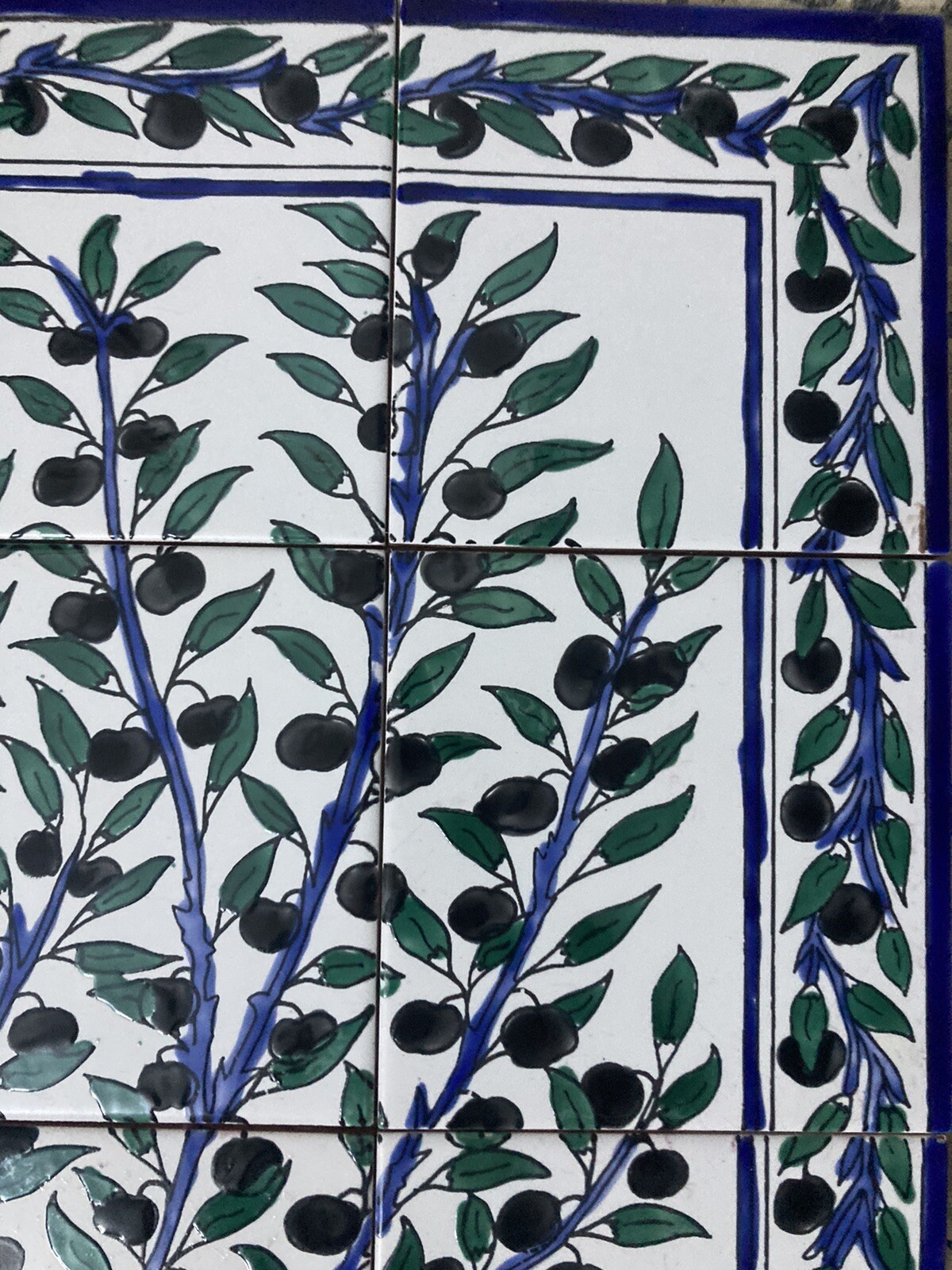 18″ x 24″ Ceramic Tile Mural Backsplash Art Wall Panel Hand Painted Olive Tree