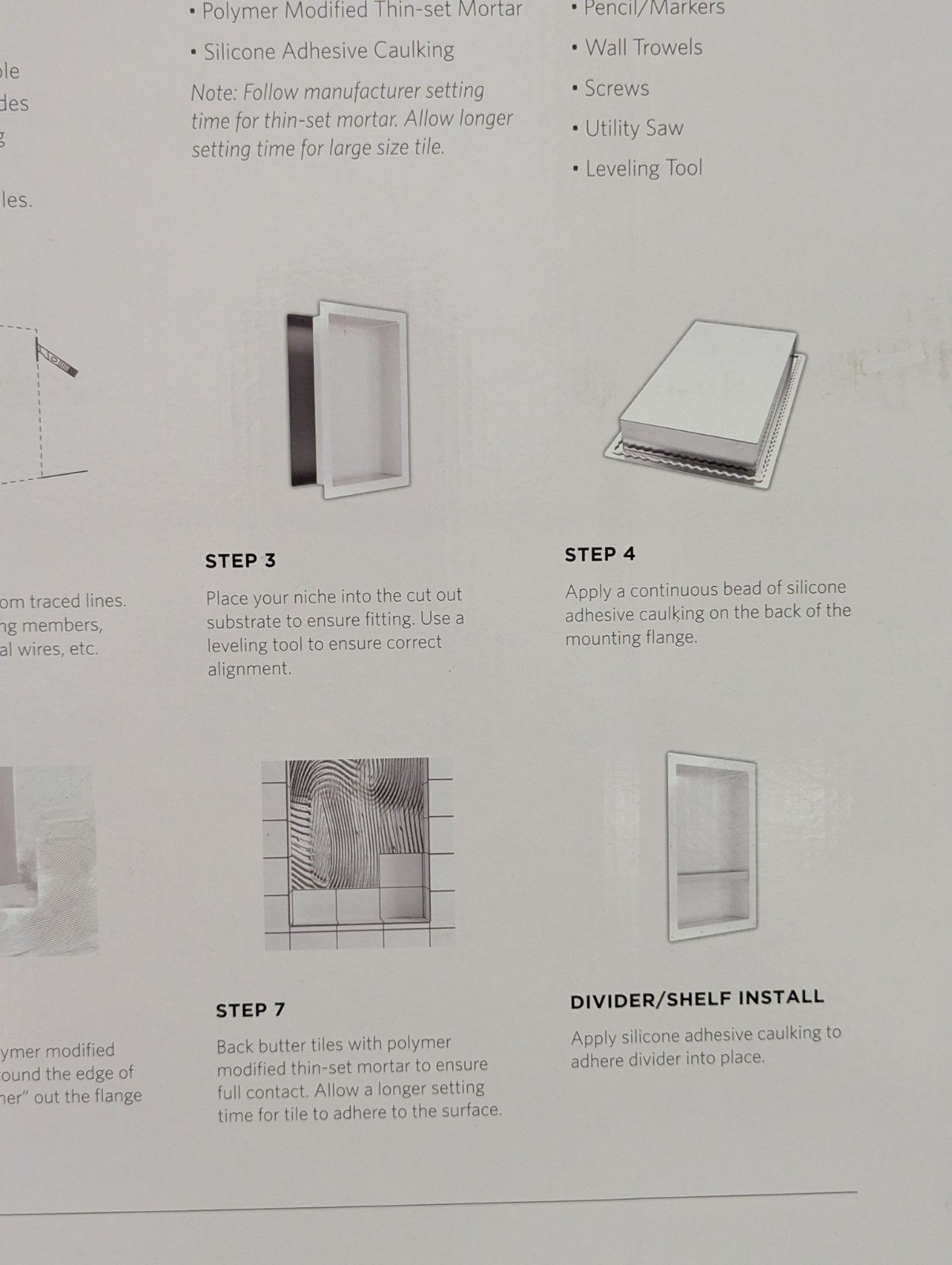 EZ-Niches EZLRN 14in X 22in Rectangular Tile Bathroom Niche Textured Grey