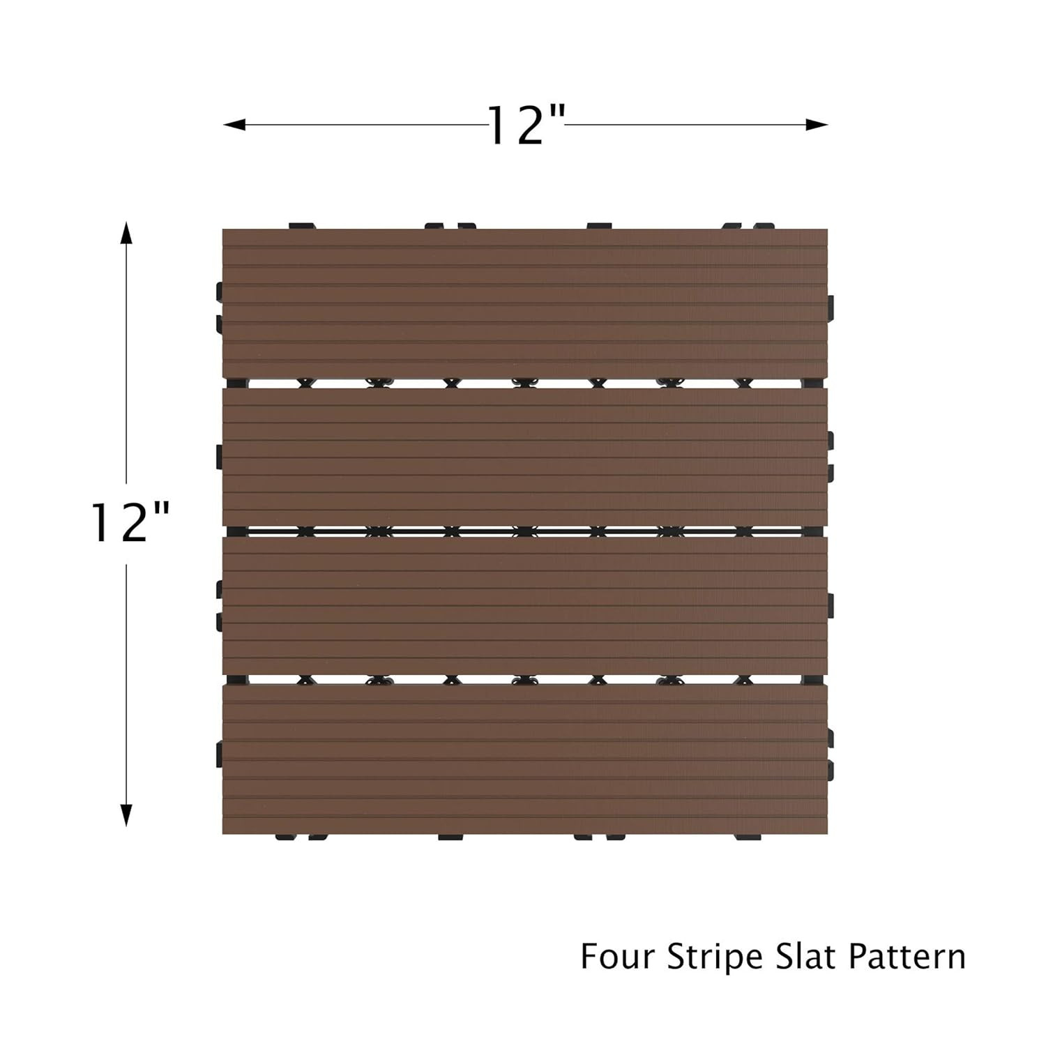 Interlocking Wood Plastic Composite Deck Tiles – 6-Pack for Outdoor Spaces
