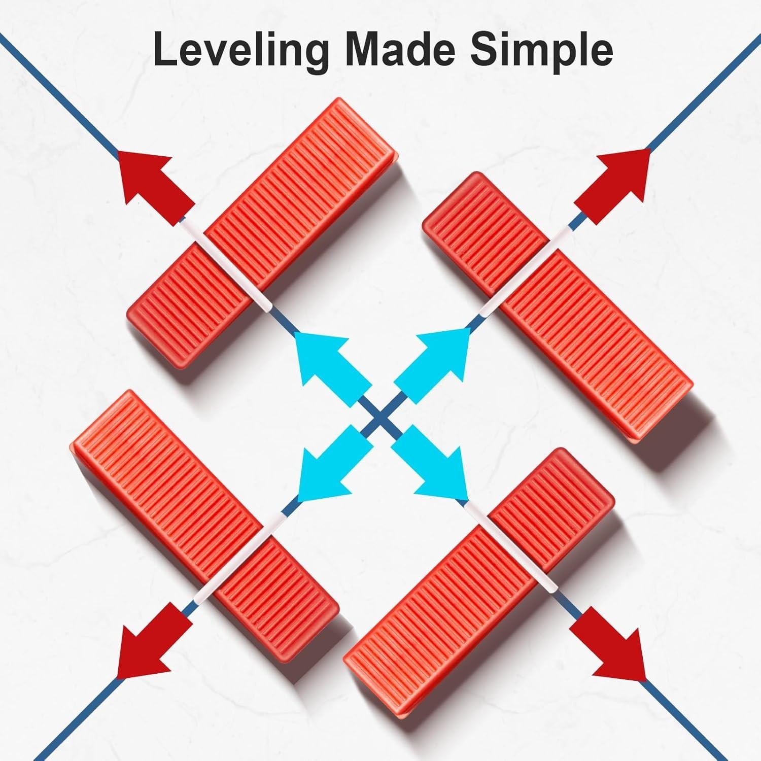Tile Leveling System Clips 1/16 Inch (1.5mm) 600Pcs Tile Spacers Leveling Clips