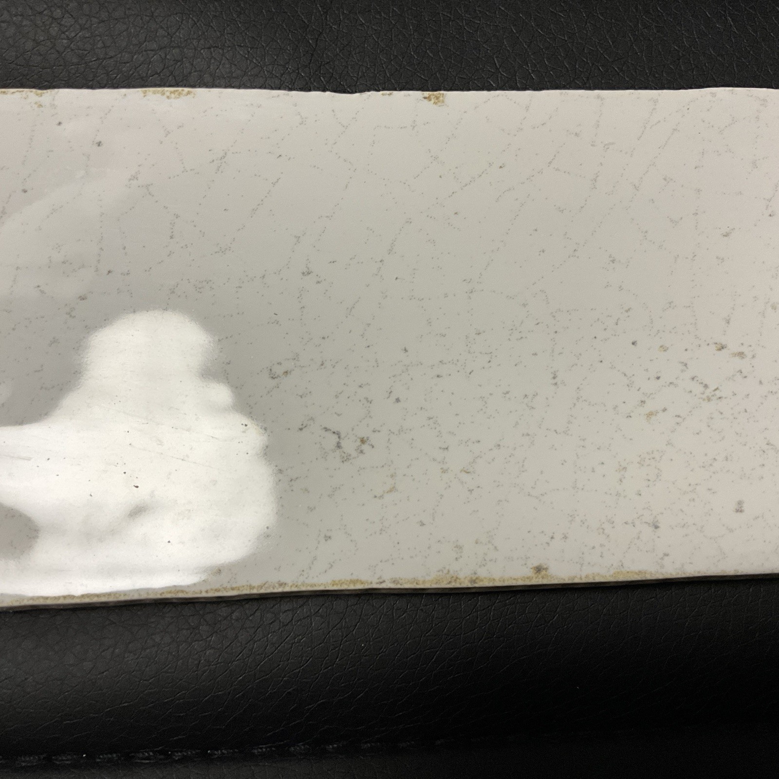1 PC OF 3” X 12” MAIOLICA WHITE CRACKLED TILE BY ROCA TILE . MADE IN SPAIN