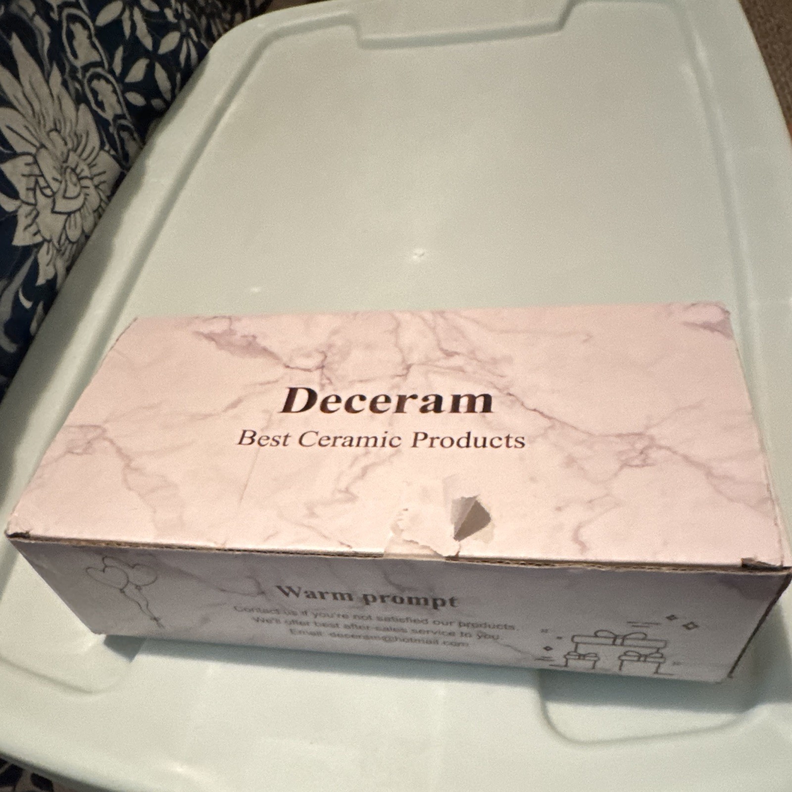 Deceram Ceramic Marble-Look Wall Tile 3×6 Glossy White/Gray Rectangle