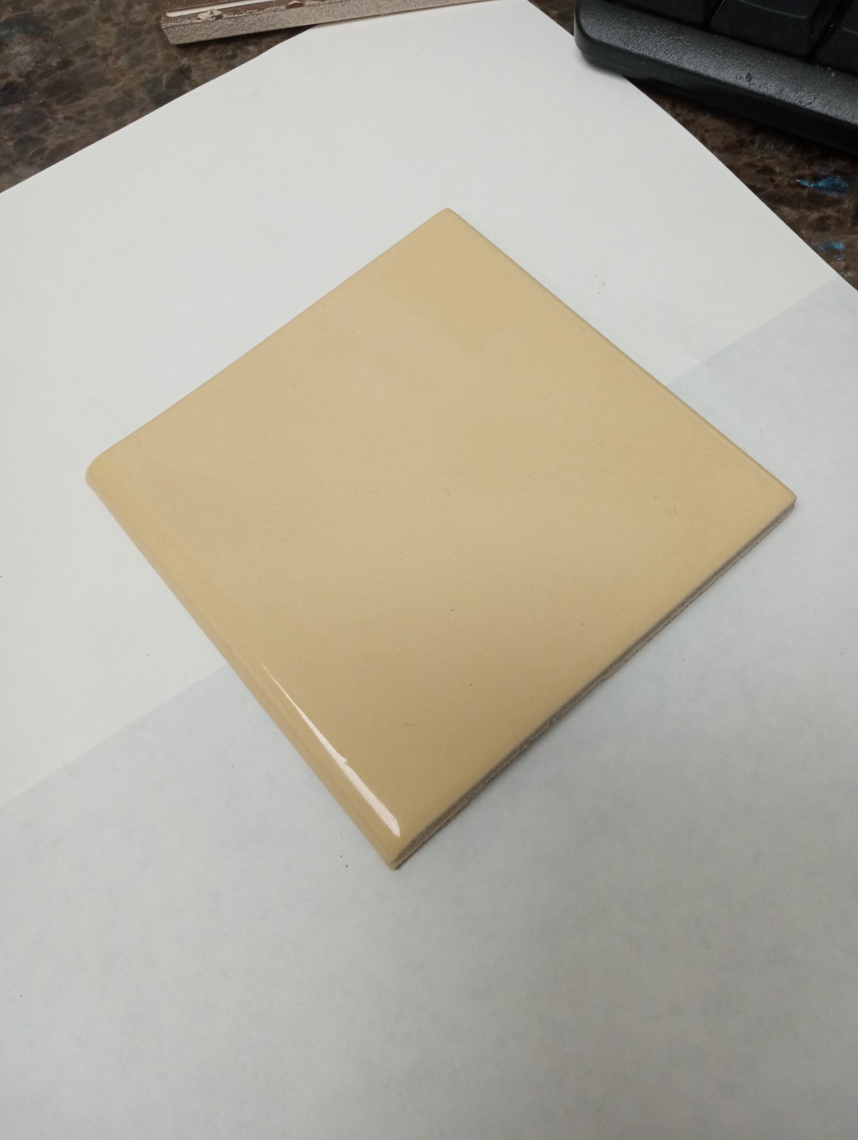 4×4 Tile Glossy Apricot Cream Square Wall Remodel Ceramic C#545-554 Sample