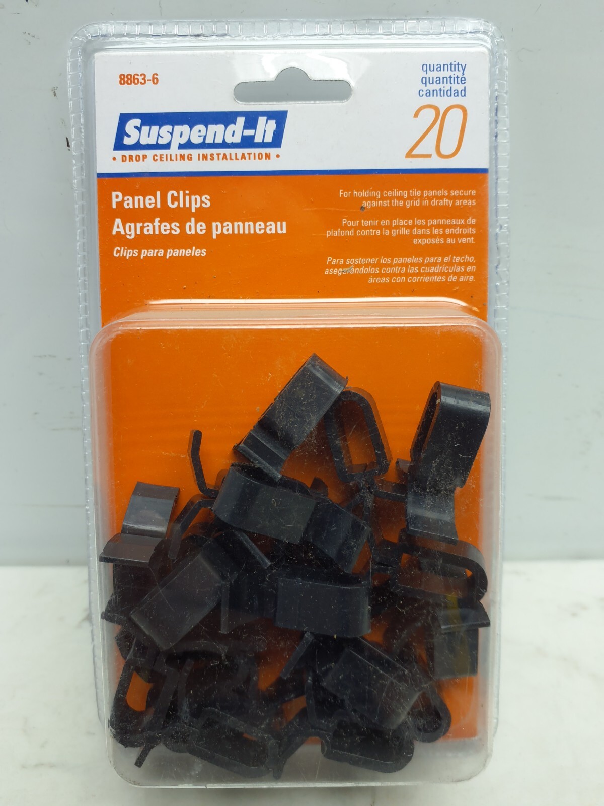 120 Pack Suspend-It 8863-6 Ceiling Tile Clips Plastic 1″ 6-20 Packs