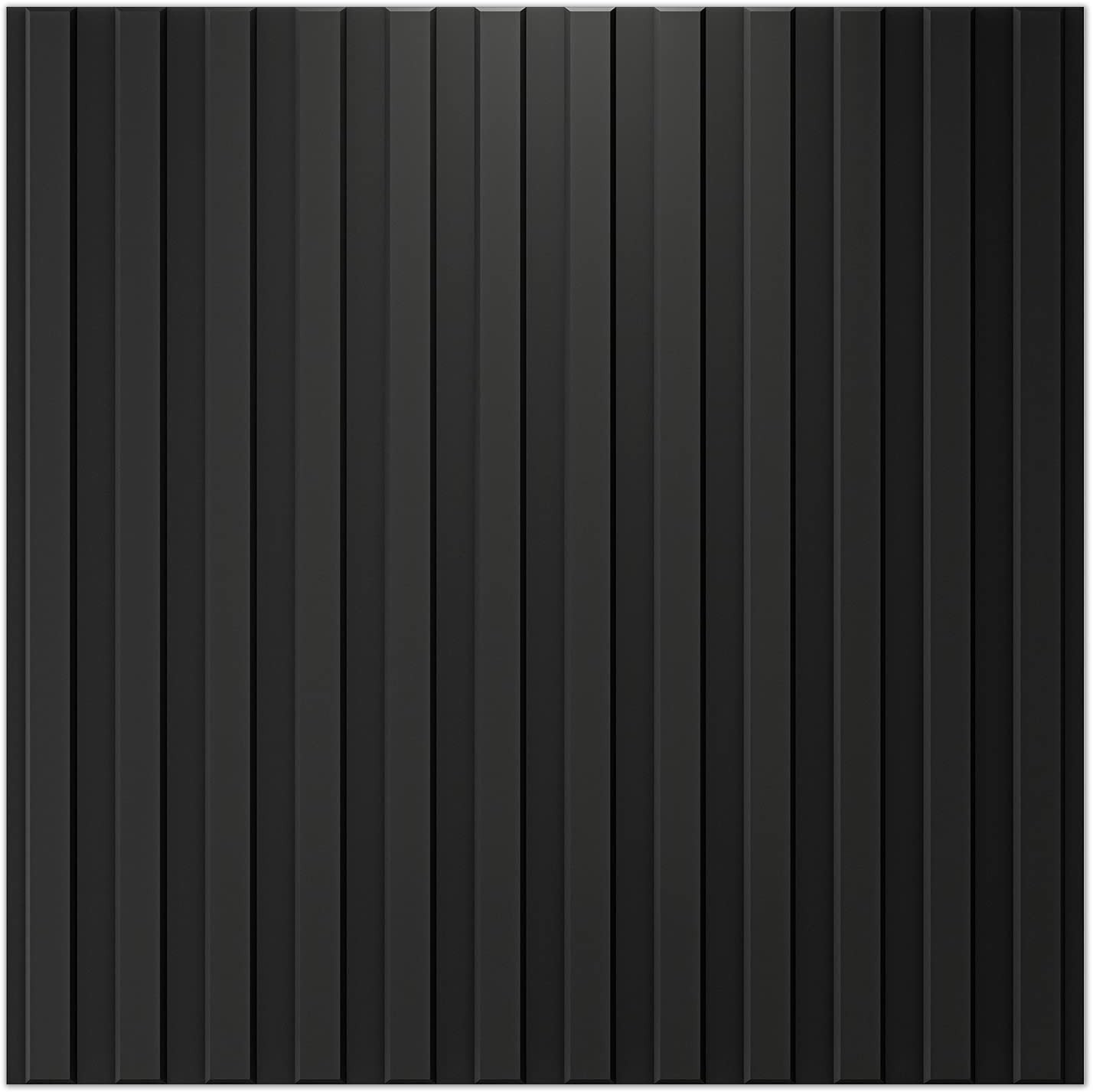 Art3d 12-Tiles Slat Wall Panel 3D Fluted Textured 19.7 x 19.7″ (32 sq ft) BLACK